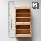1:12 Dollhouse Supplies miniature kitchen shelf bookshelf with 5 tier unpainted wooden cabinet - I019