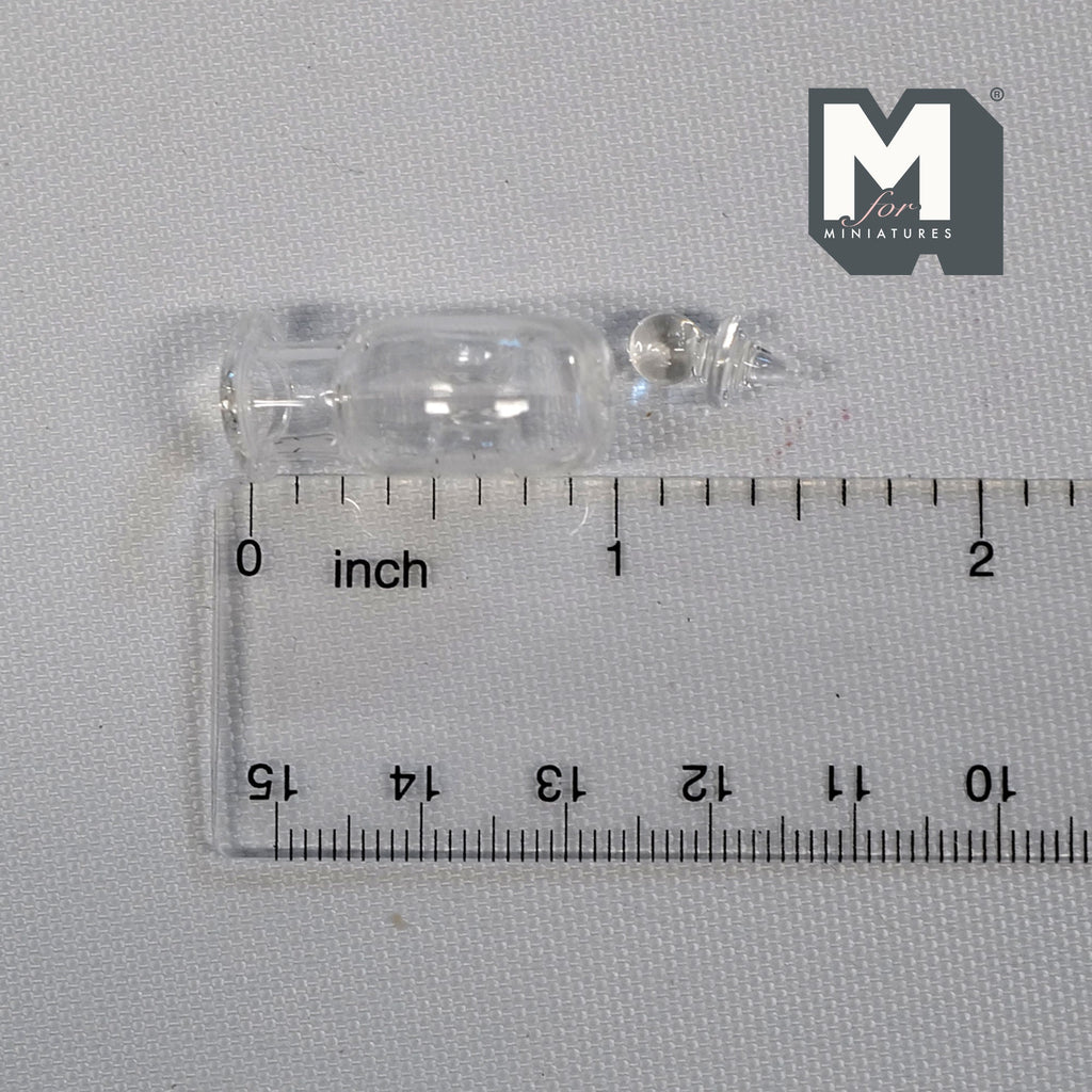 1:12 Scale Miniature Glass Wine Decanter with Ball Stopper, 1-3/8 inch tall, DIY Dollhouse Supply (clear) (A23)