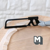 Miniature Metal Hacksaws 1:12 Scale Dollhouse Supplies Hack Saw Hand Tools Decoration Bow Saw Set of 2 (Black) - F060