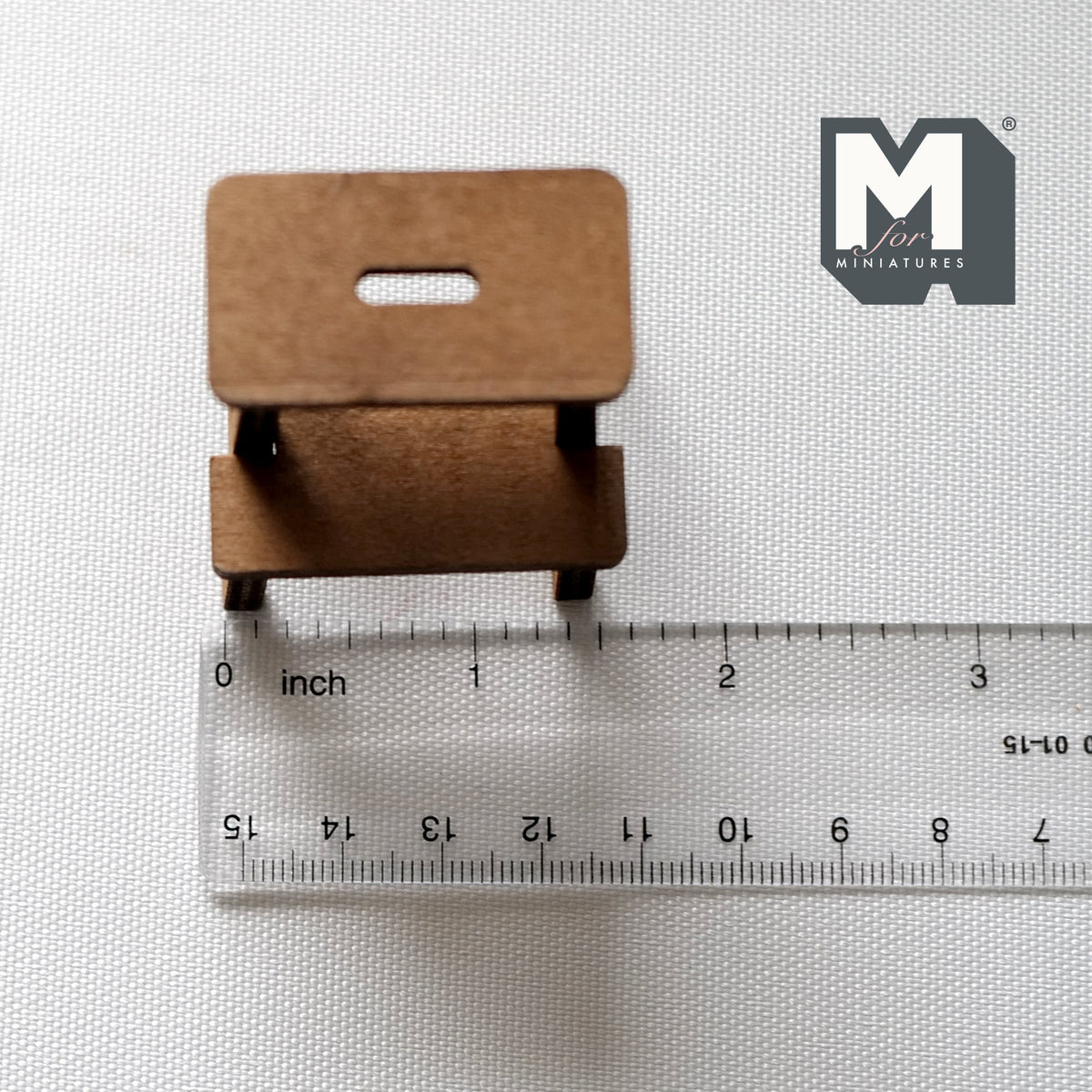 1:12 Scale Miniature Wood Kitchen Step Stool, 2 Steps, 1-3/4 inch tall, DIY Dollhouse Supply (walnut)