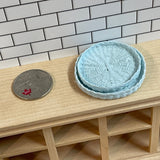 1:12 Dollhouse Supplies Miniature Tray set of 2 (Blue)  - F070