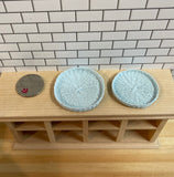 1:12 Dollhouse Miniature Tray set of 2 (Blue) (plastic) - F070