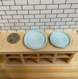 1:12 Dollhouse Supplies Miniature Tray set of 2 (Blue)  - F070