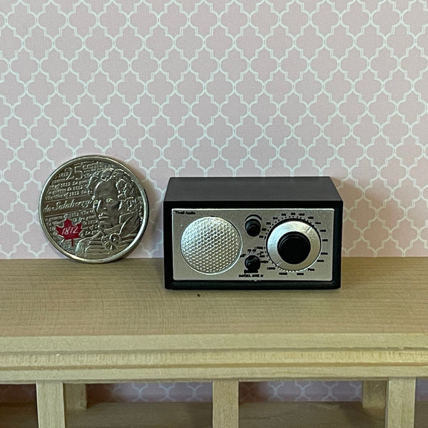 Miniature Classic Style Dial Radio Dollhouse Decoration (plastic) (Black) - E099