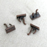 Dollhouse miniature 1:12 scale metal door hook, wall hook metal bracket, metal coat hook hanger set of 4 - E065