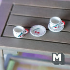 1:12 miniature ceramic coffee mug with handle tea cup 2 sets 4 pcs total - A076