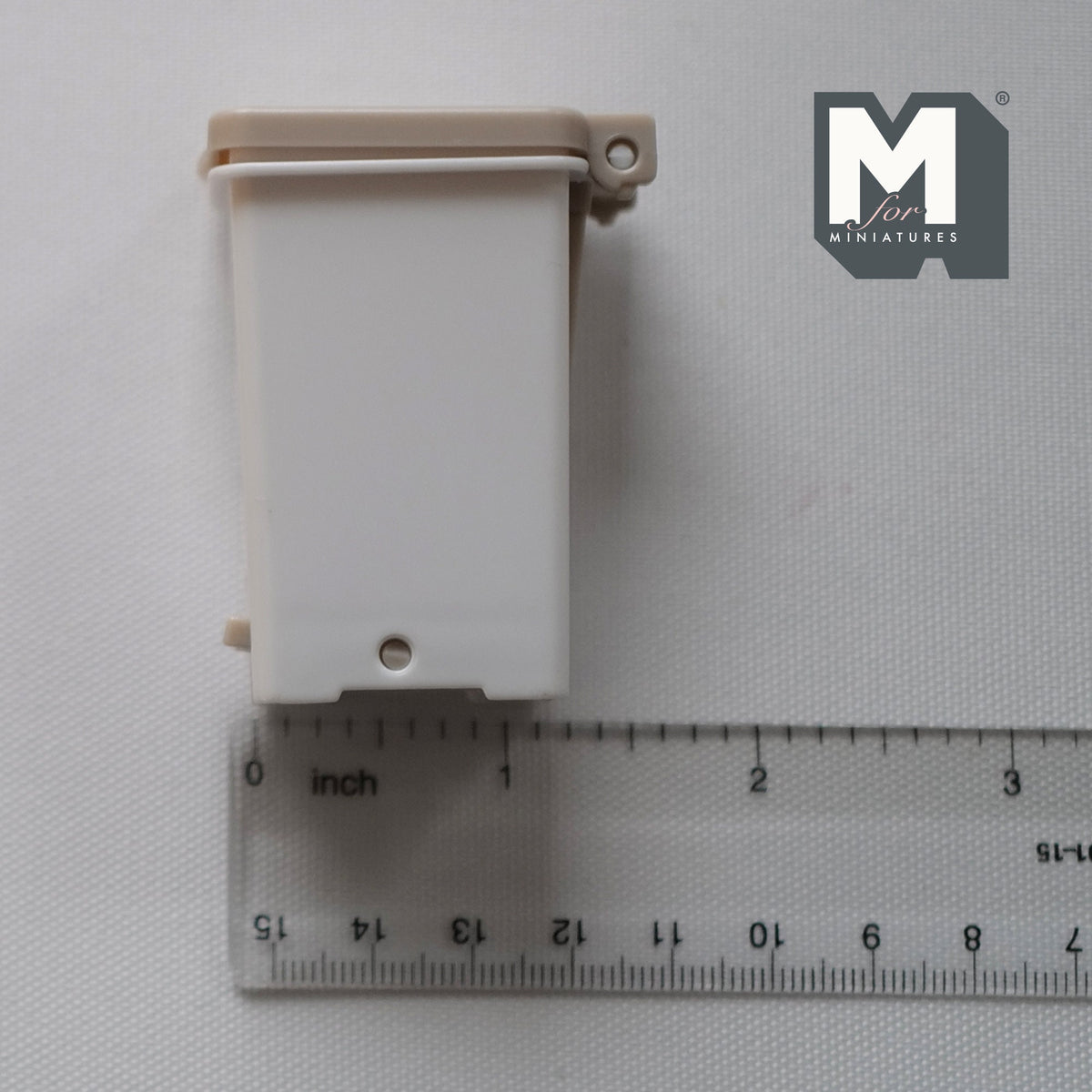1:12 Scale Miniature Step On Trash Can with Foot Pedal, 2-1/4 inch tall, DIY Dollhouse Supply (light grey)