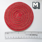 1:12 Scale Miniature Round Braided Area Rug, 4-1/2 inch dia., DIY Dollhouse Supply (red and pink)