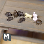 Chocolats miniatures en forme d'animaux, échelle 1:12, lot de 8, 1,3 cm de hauteur, fournitures de maison de poupée DIY