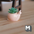 1:12 Miniature Ceramic Snail Planter Flower Pot 1 Inch Scale Dollhouse Supplies Snail Pot - B072
