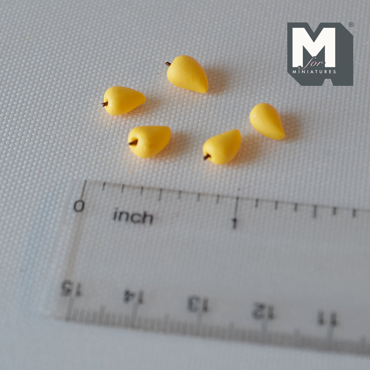 1:12 Scale Miniature Mangoes, Set of 5, 3/8 inch long, DIY Dollhouse Supply
