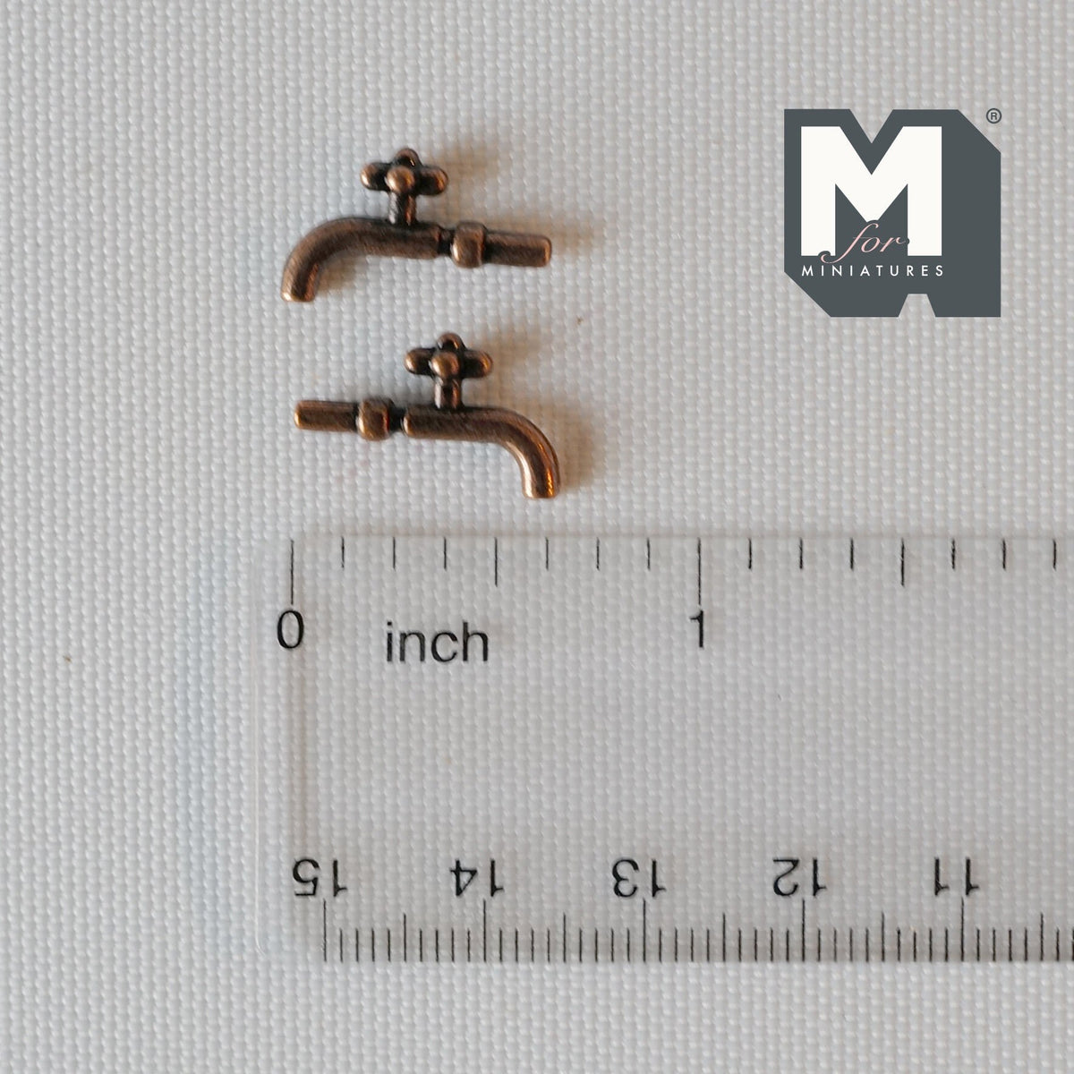 1:12 Dollhouse Faucet Miniature Single Handle Tap Spigot Set of 2 (copper) - C051