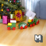 Dollhouse miniature train toy dolls house hand made wooden train 1:12 scale miniature (green) - D051