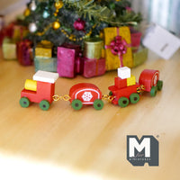 Dollhouse miniature train toy dolls house hand made wooden train 1:12 scale miniature (red) - D051