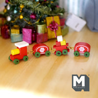 Dollhouse miniature train toy dolls house hand made wooden train 1:12 scale miniature (red) - D051