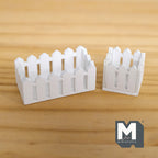 1:12 Scale Miniature Wood Picket Planter Boxes, Square and Rectangular, Set of 2, 1-15/16 inch long, DIY Dollhouse Supply (white)