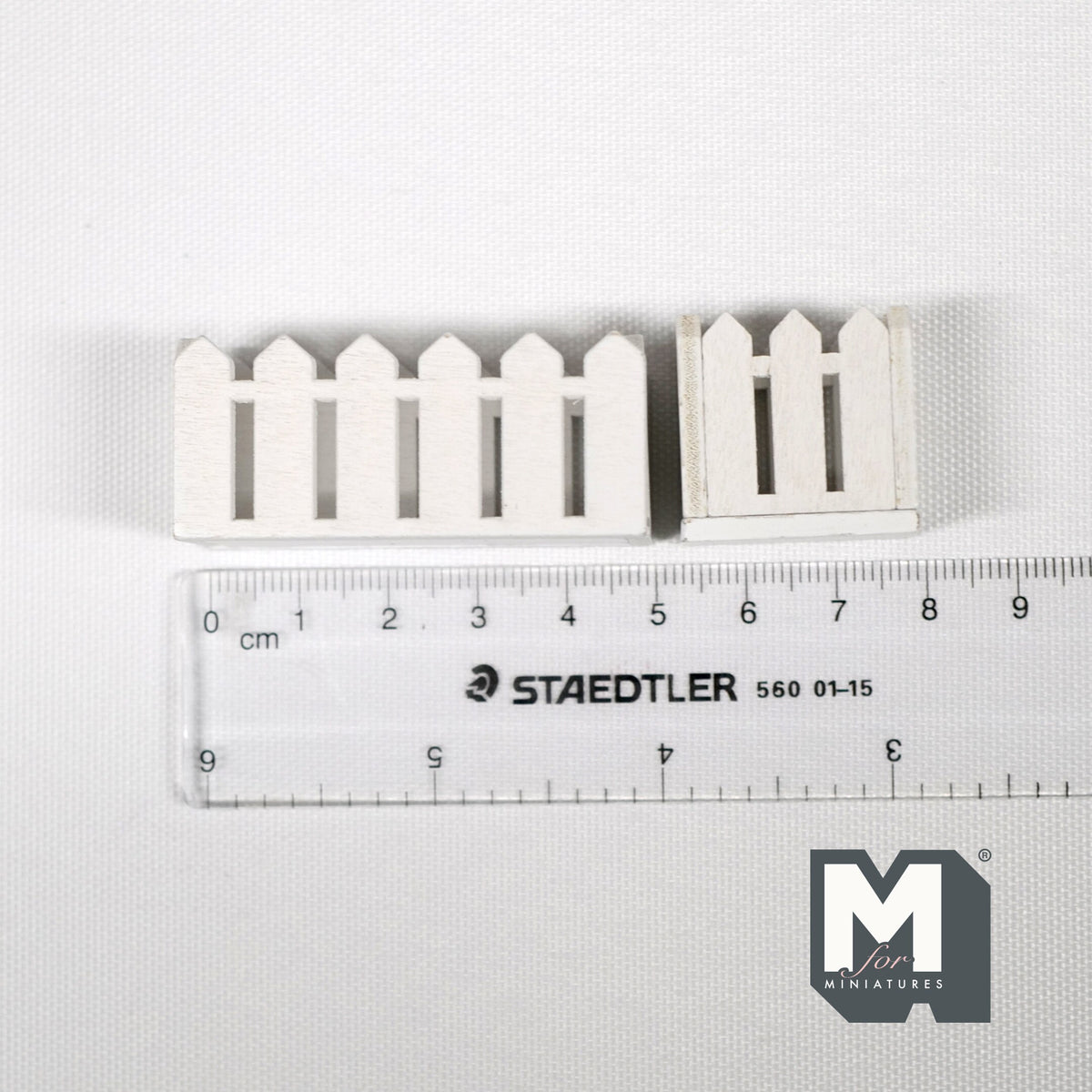 1:12 Scale Miniature Wood Picket Planter Boxes, Square and Rectangular, Set of 2, 1-15/16 inch long, DIY Dollhouse Supply (white)
