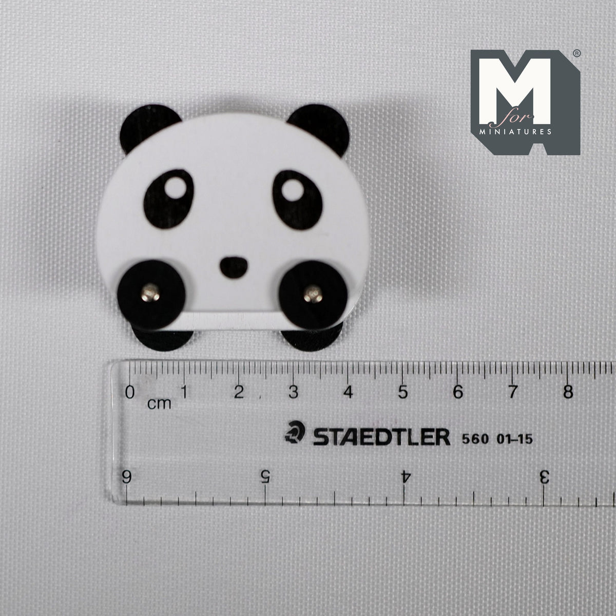 1:12 Scale Miniature Wood Panda Storage Cart, 4 Wheels, 1-9/16 inch tall, DIY Dollhouse Supply (white)