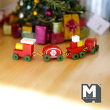 Dollhouse miniature train toy dolls house hand made wooden train 1:12 scale miniature (red) - D051