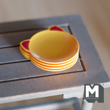Miniature Cat Face Dining Plates 1:12 Scale Dollhouse Supplies Tableware Set of 4 , 1-3/8"(Dia.)  - A040