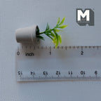 1:12 Scale Miniature Potted Plant with Green Leaves, White Round Pot, 1-5/8 inch tall, DIY Dollhouse Supply (cast resin)
