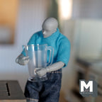 1:12 Scale Miniature Clear Beer Pitcher, 1-3/8 inch tall, DIY Dollhouse Supply