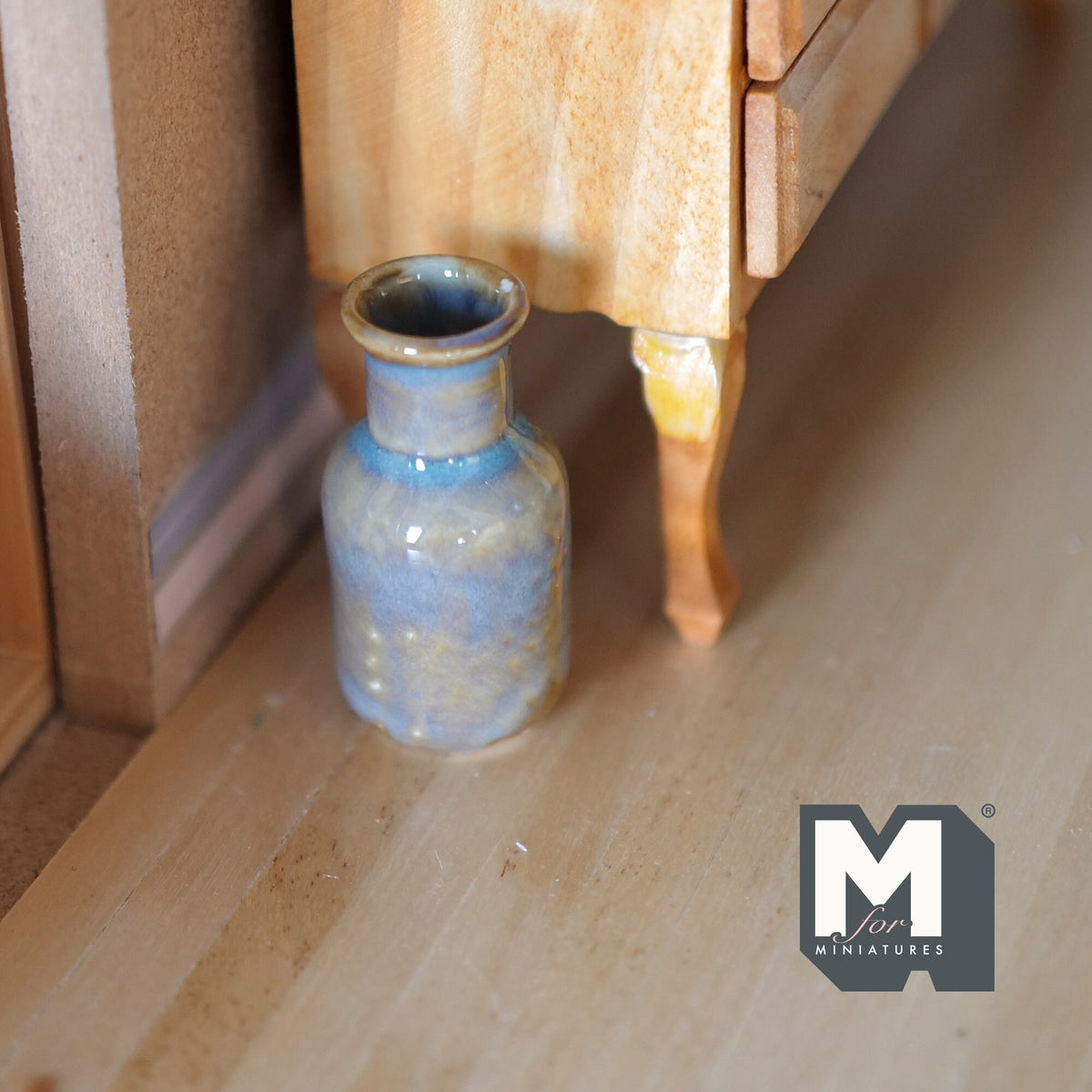 1:12 Scale Miniature Ceramic Bottle Vase, Speckled Glaze, 1-5/8 inch tall, DIY Dollhouse Supply (large)