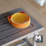 Miniature Cat Face Dining Plates 1:12 Scale Dollhouse Supplies Tableware Set of 4 , 1-3/8"(Dia.)  - A040