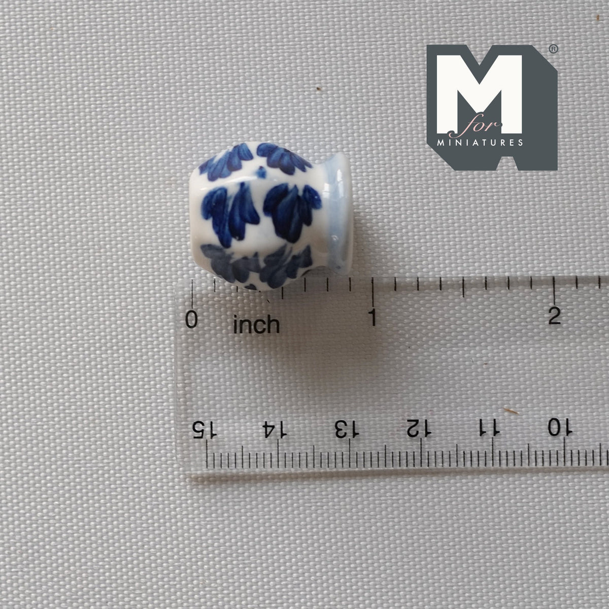 Dollhouse Supplies Miniature Ceramic Vase 1:12 Scale Garden Accessories Flower Planter Pot (blue) - B088