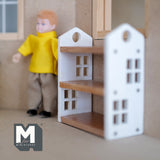 Dollhouse Miniature Wooden Toy Rack , 1:12 Scale Shoe Rack , Bookshelves , House Shape Bookcase - B20 21