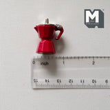 1:12 Dollhouse miniature metal coffee maker (Red, Metal) - E055