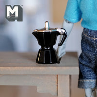 1:12 Dollhouse miniature metal coffee maker (Black, Metal) - E055