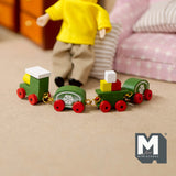 Dollhouse miniature train toy dolls house hand made wooden train 1:12 scale miniature (green) - D051