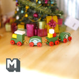 Dollhouse miniature train toy dolls house hand made wooden train 1:12 scale miniature (green) - D051