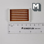Plateau de service miniature en bois à l'échelle 1:12 avec poignées et insert à lattes, 4,9 cm de large, fourniture pour maison de poupée DIY (blanc)