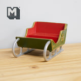 Dollhouse Supplies Christmas Santa Sleigh , 1 inch scale Reindeer Sleigh (cast resin)