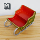 Dollhouse Supplies Christmas Santa Sleigh , 1 inch scale Reindeer Sleigh (cast resin)