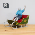 1:12 Scale Miniature Christmas Santa Sleigh, Gold Trim and Red Seat, 5-3/8 inch long, DIY Dollhouse Supply (cast resin)