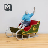 Dollhouse Supplies Christmas Santa Sleigh , 1 inch scale Reindeer Sleigh (cast resin)