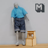 Miniature Dollhouse Kitchen Step Stool 1:12 Scale Unfinished Stepladder , Miniature Footstool Portable Step