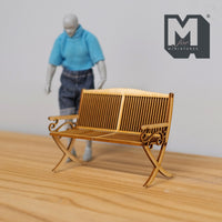 1:12 Dollhouse miniature unpainted, unfinished Wooden Bench / Garden Bench / Garden Seat - K014