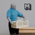 1:12 Scale Miniature Ventilated Storage Crate, Open Grid Sides, 11/16 inch tall, DIY Dollhouse Supply (cream)