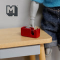 1:12 Scale Miniature Metal Tape Dispenser with Real Tape, 11/16 inch long, DIY Dollhouse Supply (red)