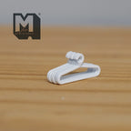 1:12 Scale Miniature Metal Clothes Hangers, Set of 6, 1 inch wide, DIY Dollhouse Supply (white)