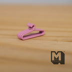 1:12 Scale Miniature Metal Clothes Hangers, Set of 6, 1 inch wide, DIY Dollhouse Supply (pink)