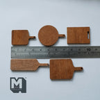 1:12 Scale Miniature Wood Cutting Boards, Set of 5, Assorted Shapes, DIY Dollhouse Supply