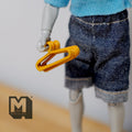 1:12 Scale Miniature Metal Clothes Hangers, Set of 6, 1 inch wide, DIY Dollhouse Supply (yellow)
