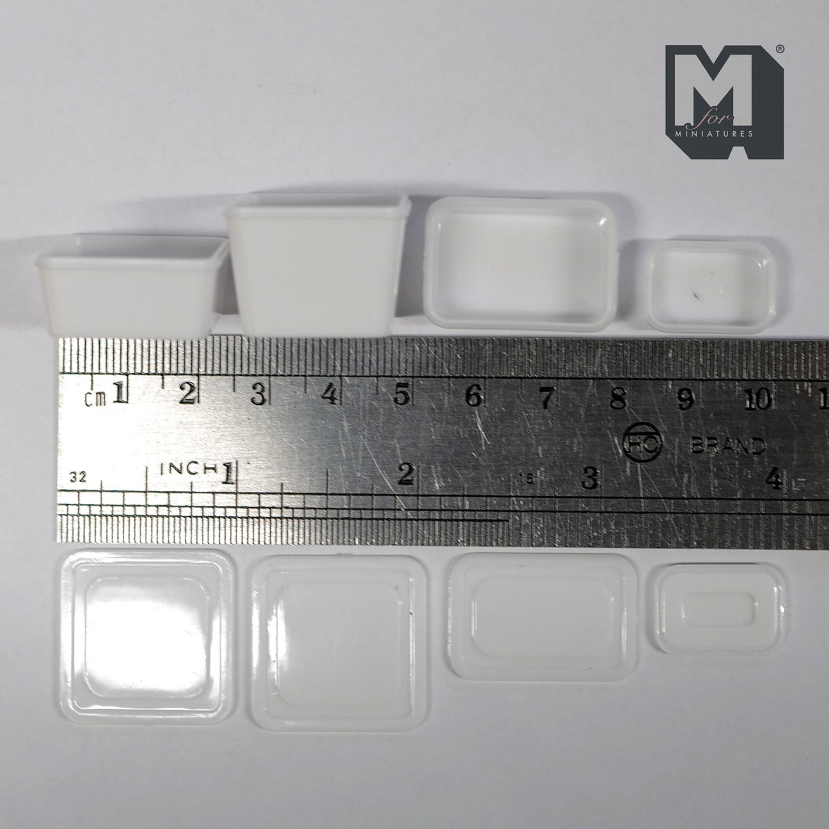 1:12 Scale Miniature Food Containers with Lids, Set of 4, 1 inch long, DIY Dollhouse Supply (white)