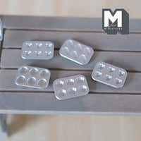 Miniature Baking Mold Set of 5 , Bear , Panda , Bear Paw , Tart and Shell 1:12 Scale Dollhouse Metal Baking Molds Pans (silver) - E036