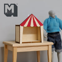 Dollhouse Miniature Wooden Circus Display Box with Multi Color LED Bulb - I034